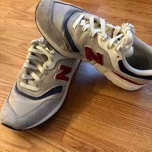 New Balance 997 White and Red Sneakers